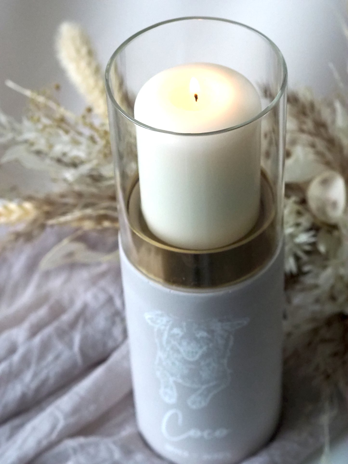 Tierurne als Design-Windlicht – personalisierte Urne mit graviertem Foto für Haustiere | stilvolle Gedenkkerze | Handgefertigt & hochwertig | Name & Datum