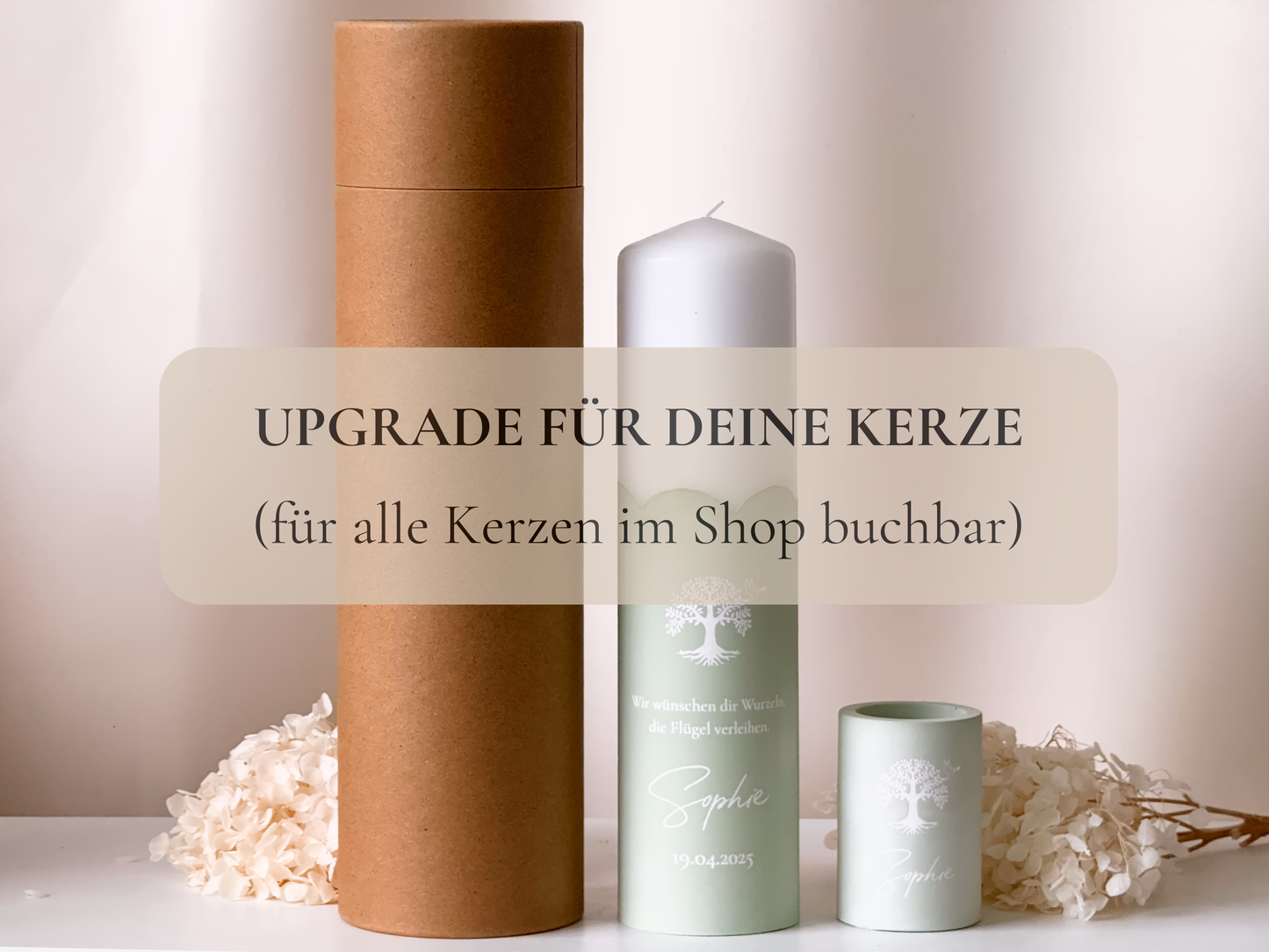 Upgrade for your baptism or wedding candle