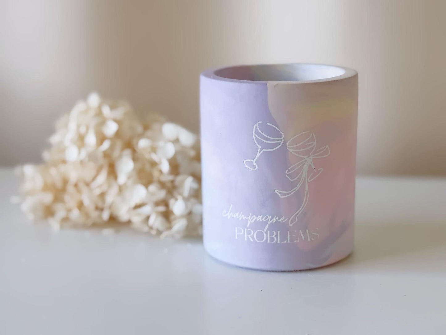 Bougie en marbre rechargeable | Le cadeau parfait pour votre petite amie ou votre mère | Bougie artisanale avec granulés de cire