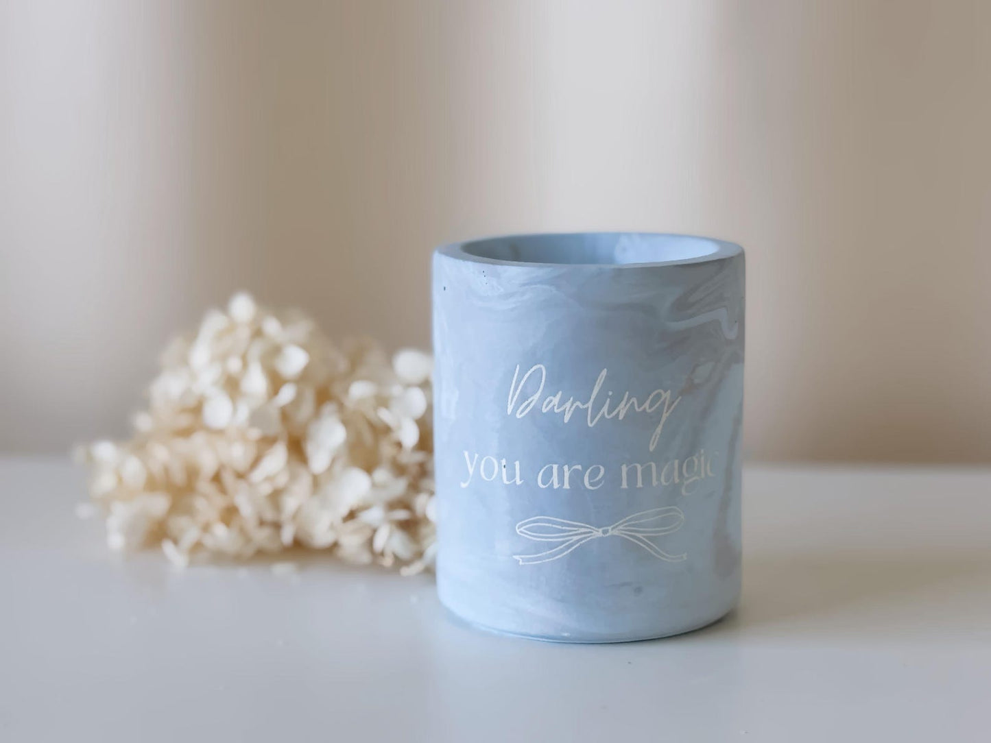 Bougie en marbre rechargeable | Le cadeau parfait pour votre petite amie ou votre mère | Bougie artisanale avec granulés de cire