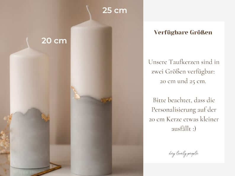 Baptismal candle "Tree with dove" with name, date and baptismal saying in different colors