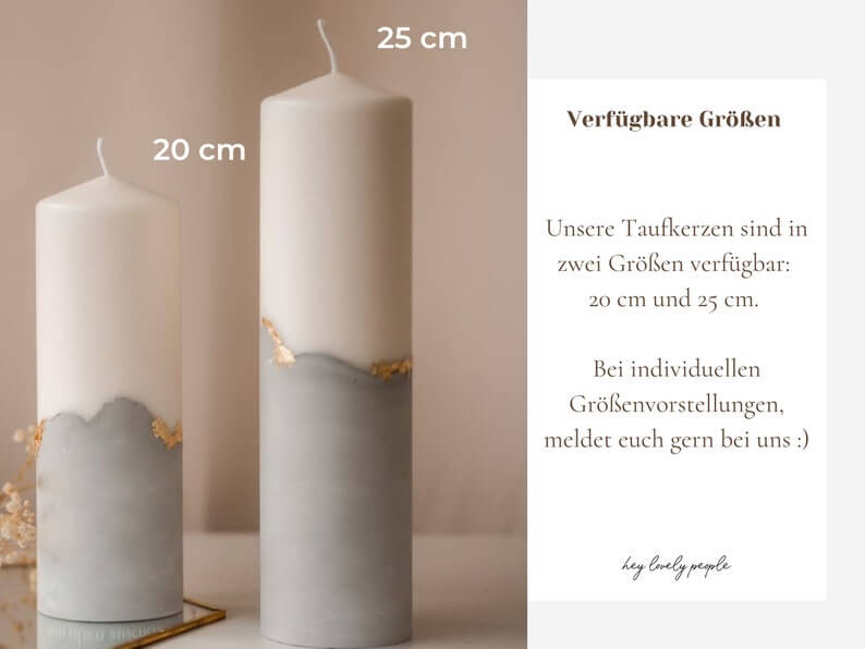 Übersicht über die zwei verfügbaren Größen 20cm und 25 cm