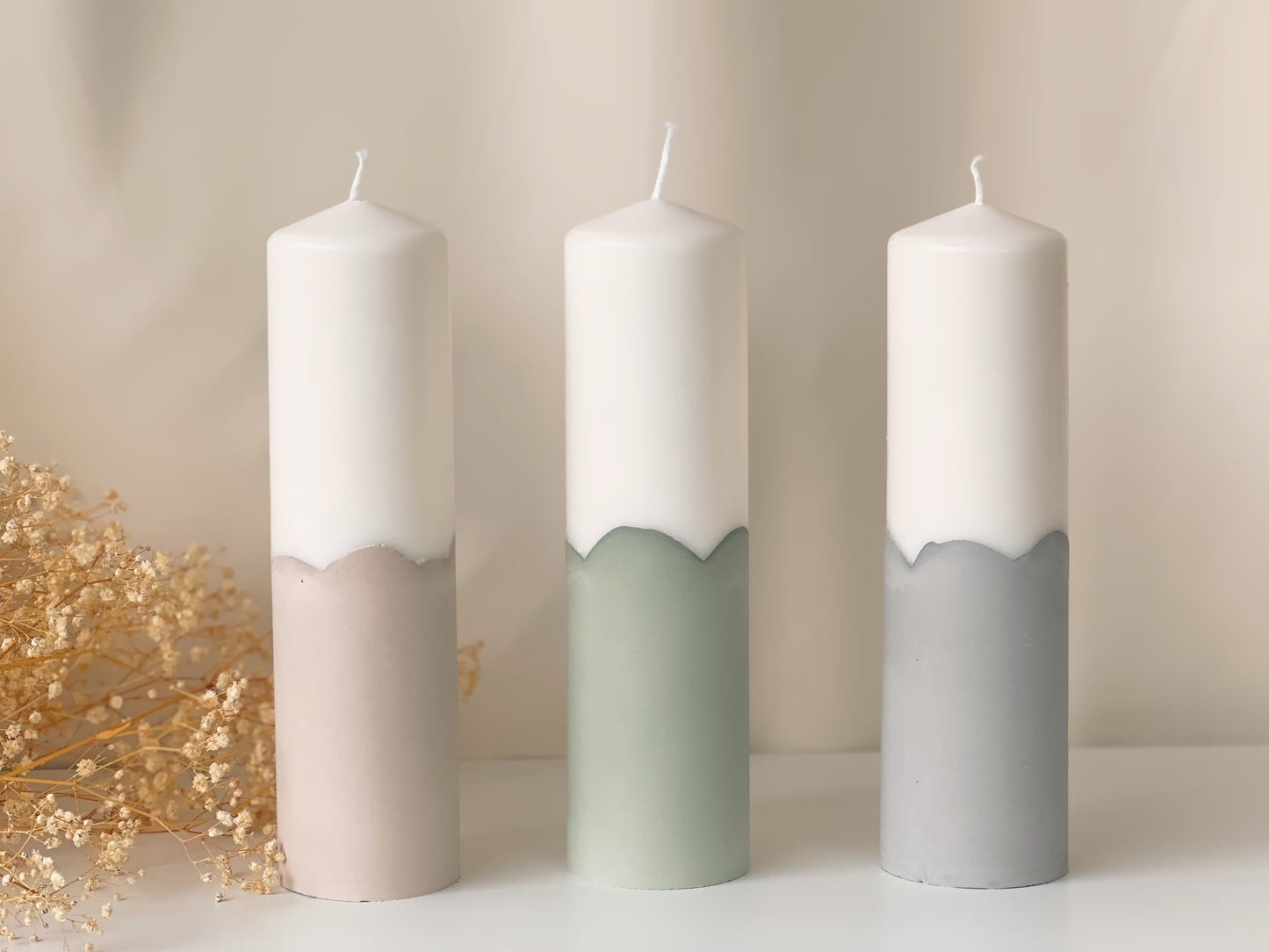Bougie de mariage personnalisée "oui" avec base en plâtre de différentes couleurs | Un accessoire élégant pour votre mariage | bougie de mariage