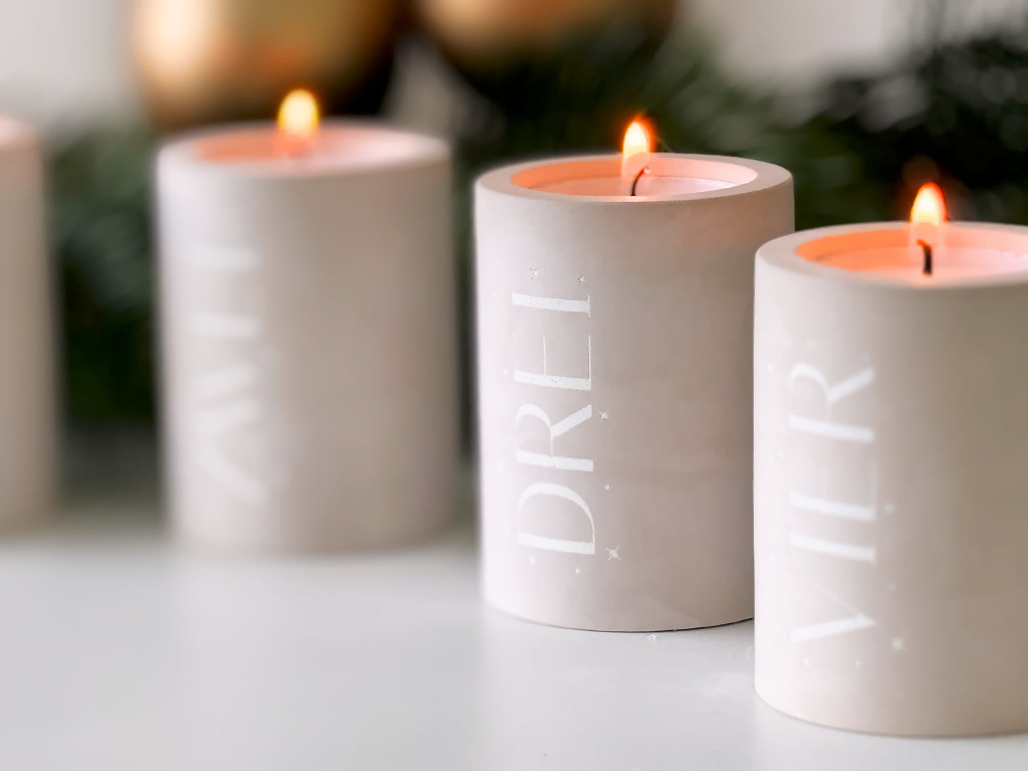 Advent candle set of 4 | Handmade candle holders for tealights and taper candles