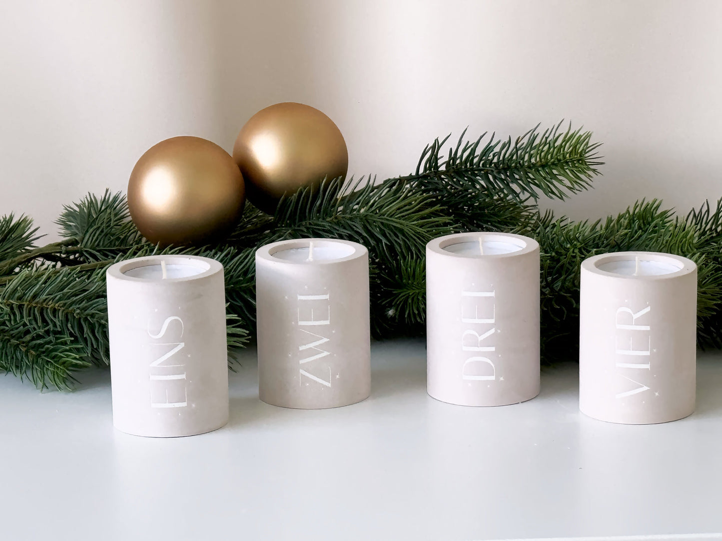 Advent candle set of 4 | Handmade candle holders for tealights and taper candles