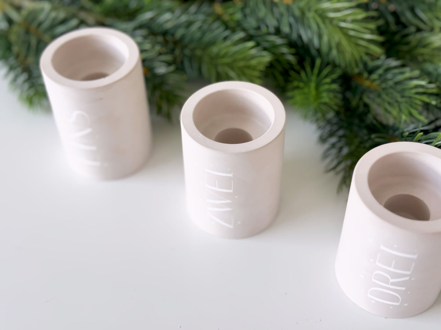 Advent candle set of 4 | Handmade candle holders for tealights and taper candles