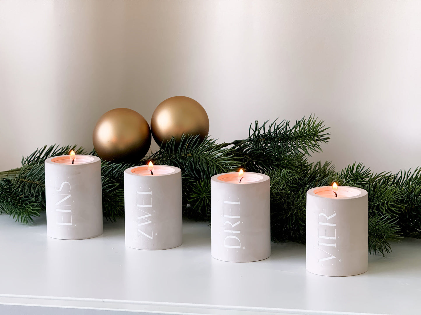 Advent candle set of 4 | Handmade candle holders for tealights and taper candles