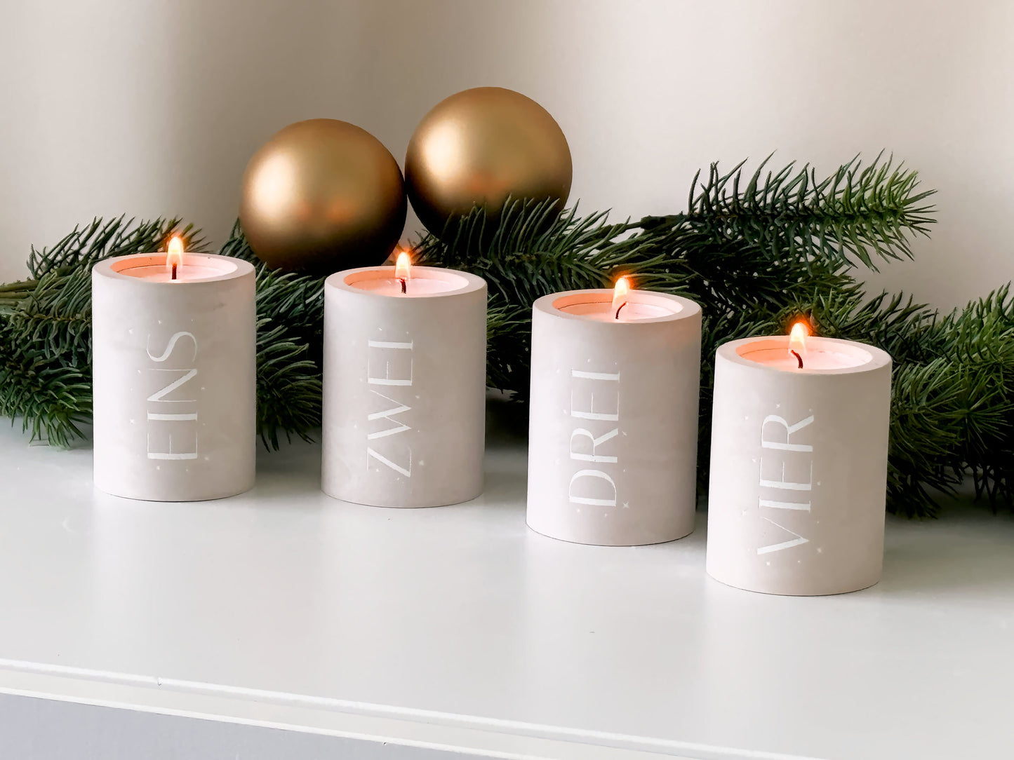Advent candle set of 4 | Handmade candle holders for tealights and taper candles