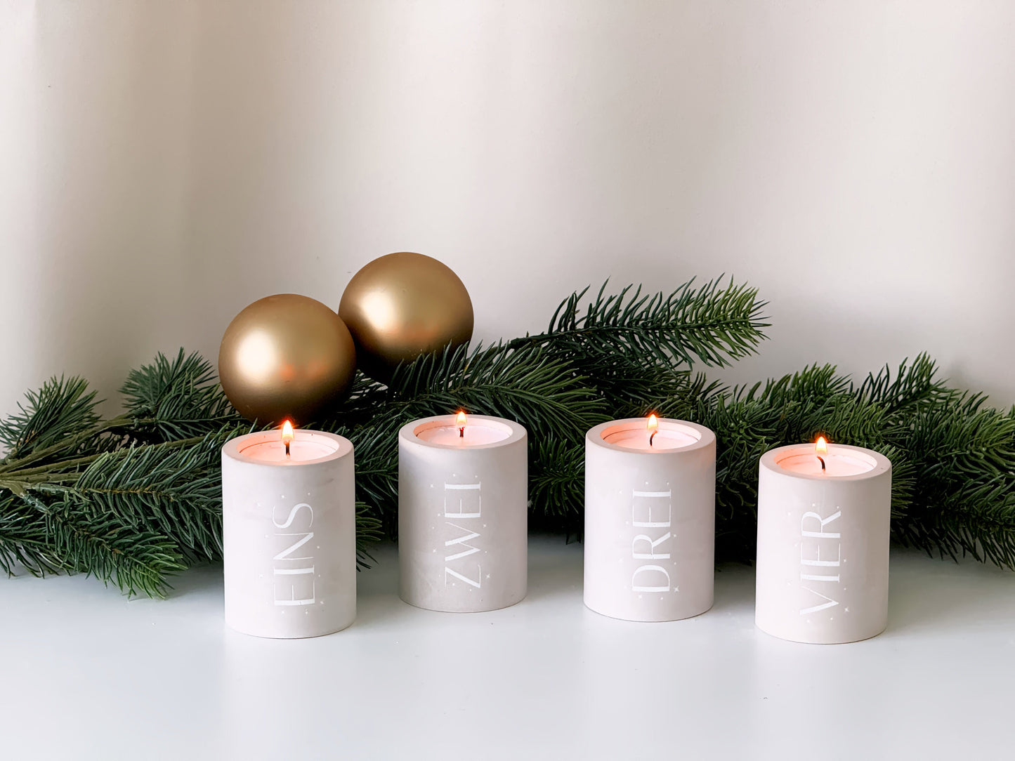 Advent candle set of 4 | Handmade candle holders for tealights and taper candles