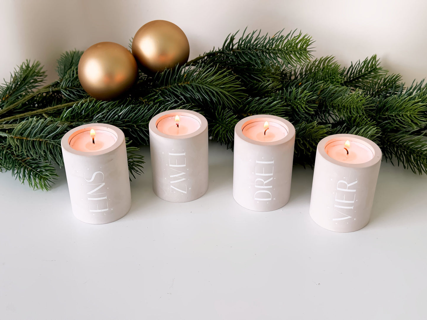 Advent candle set of 4 | Handmade candle holders for tealights and taper candles