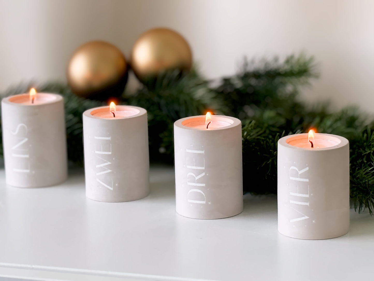 Advent candle set of 4 | Handmade candle holders for tealights and taper candles